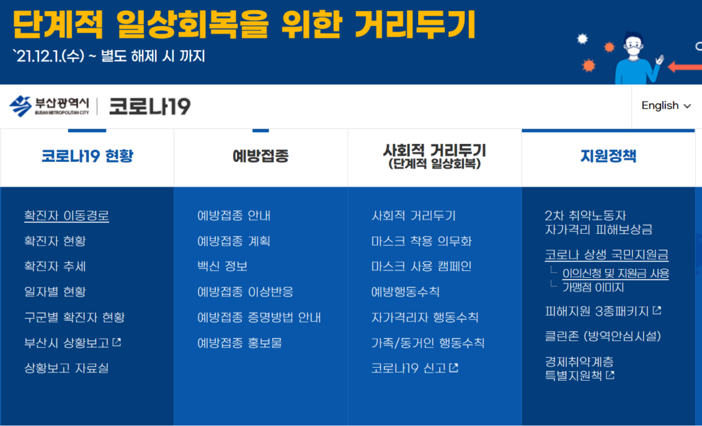 부산 재난지원금 신청 금정구 중구 동구
