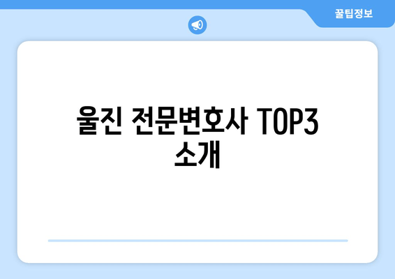 울진 전문변호사 TOP3 소개