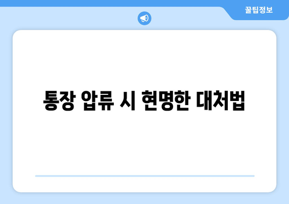 통장 압류 시 현명한 대처법