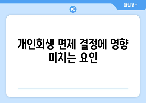 개인회생 면제 결정에 영향 미치는 요인