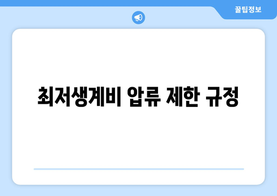 최저생계비 압류 제한 규정