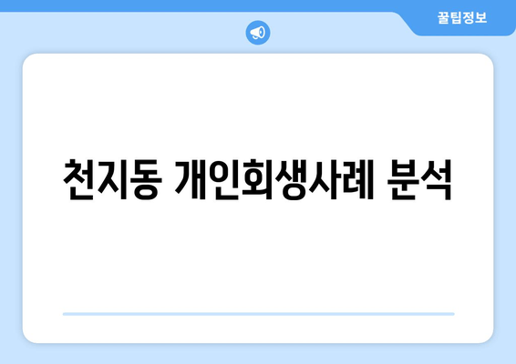 천지동 개인회생사례 분석