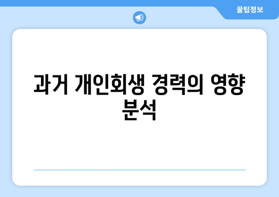 과거 개인회생 경력의 영향 분석