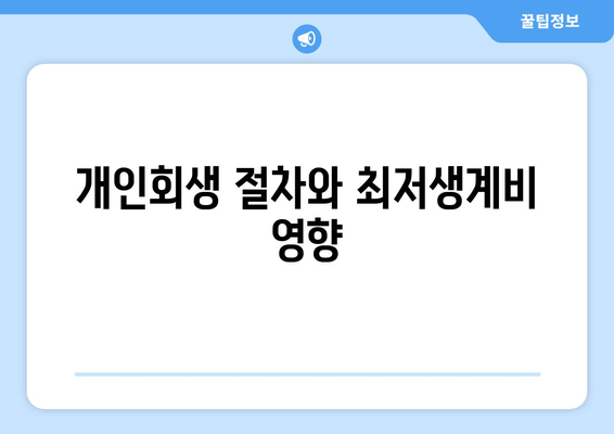 개인회생 절차와 최저생계비 영향