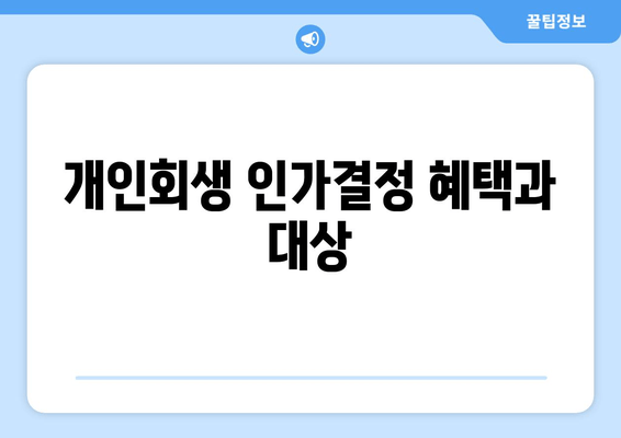 개인회생 인가결정 혜택과 대상