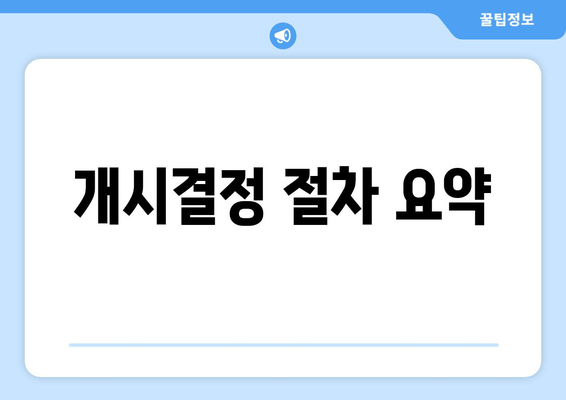 개시결정 절차 요약