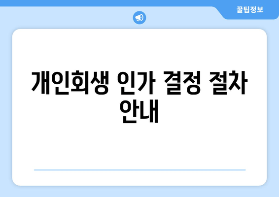 개인회생 인가 결정 절차 안내