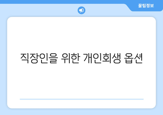 직장인을 위한 개인회생 옵션