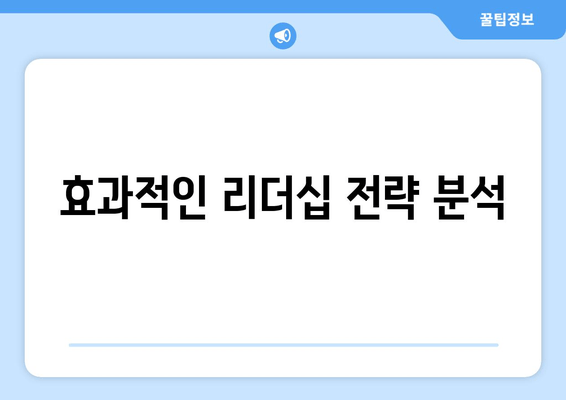 효과적인 리더십 전략 분석