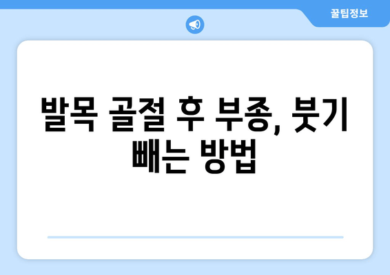 발목 골절 부종과 통증 완화, 이렇게 해보세요! | 발목 골절, 부상 회복, 통증 관리, 부종 완화