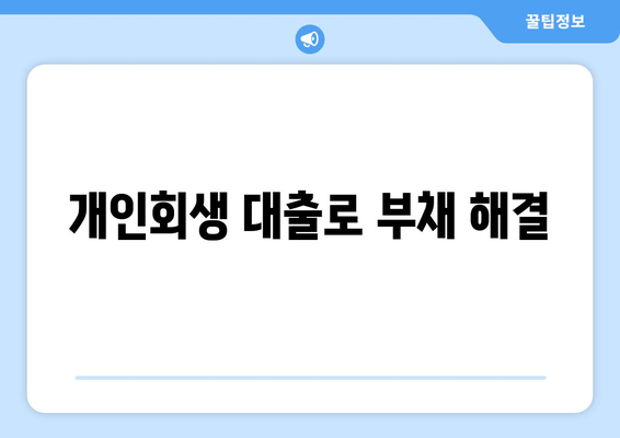 개인회생 대출로 부채 해결