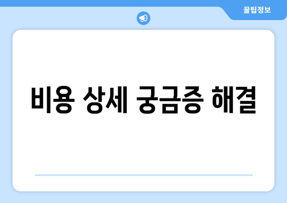 비용 상세 궁금증 해결