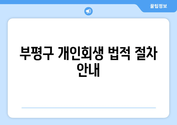 부평구 개인회생 법적 절차 안내