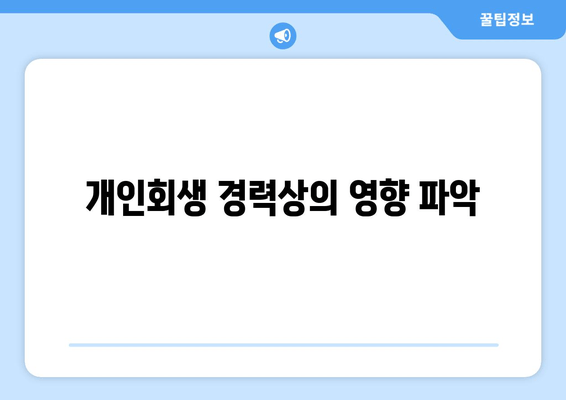 개인회생 경력상의 영향 파악