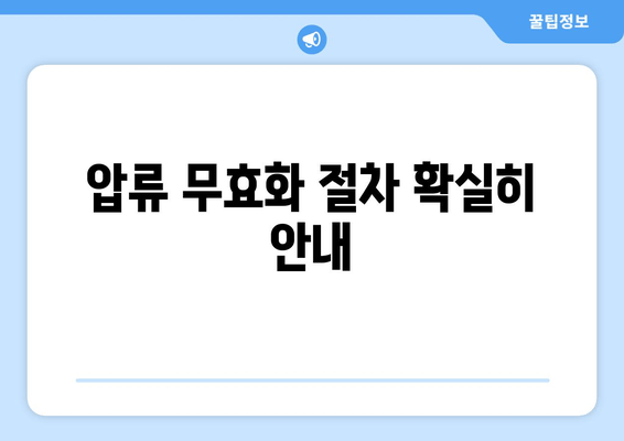 압류 무효화 절차 확실히 안내