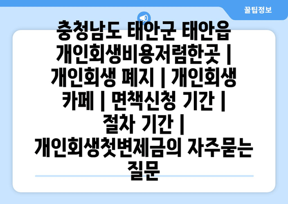 충청남도 태안군 태안읍 개인회생비용저렴한곳 | 개인회생 폐지 | 개인회생 카페 | 면책신청 기간 | 절차 기간 | 개인회생첫변제금