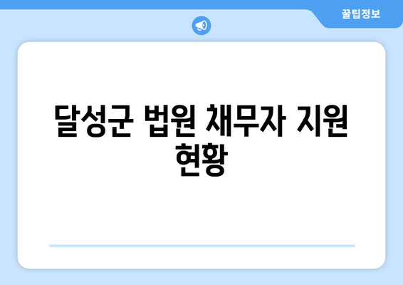 달성군 법원 채무자 지원 현황