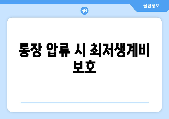 통장 압류 시 최저생계비 보호