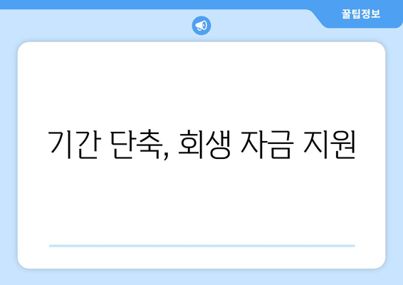 기간 단축, 회생 자금 지원