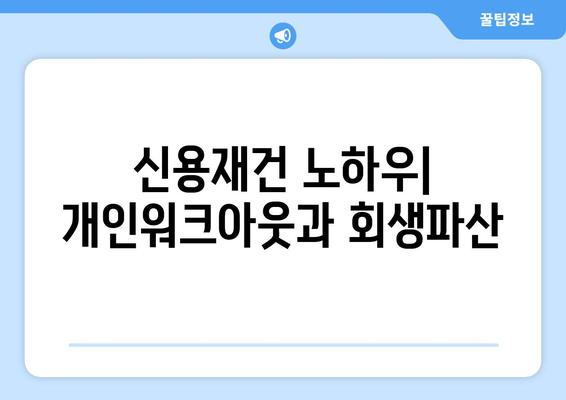 신용재건 노하우| 개인워크아웃과 회생파산