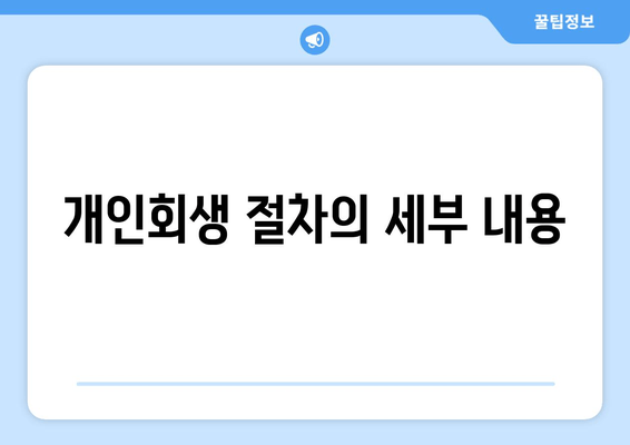 개인회생 절차의 세부 내용