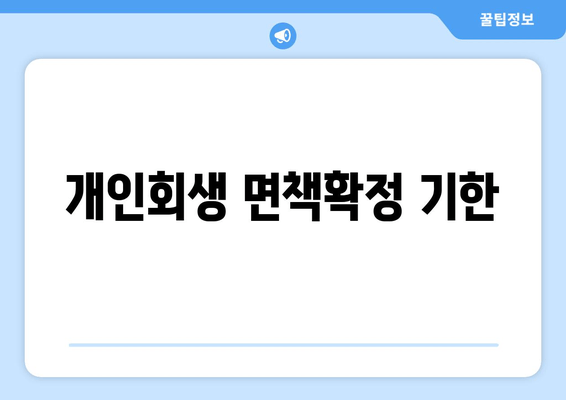 개인회생 면책확정 기한