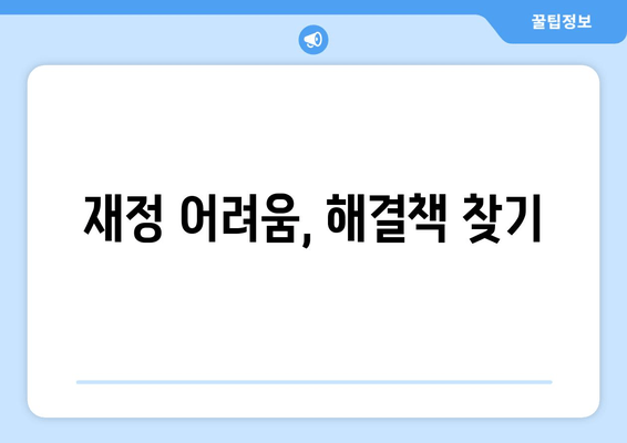 재정 어려움, 해결책 찾기