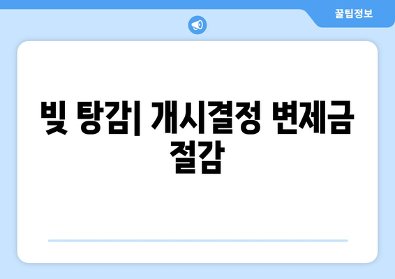 빚 탕감| 개시결정 변제금 절감