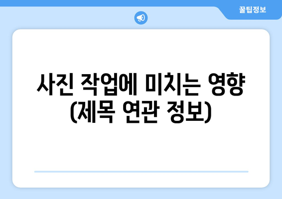 사진 작업에 미치는 영향 (제목 연관 정보)