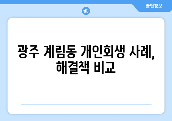 광주 계림동 개인회생 사례, 해결책 비교