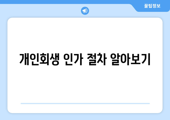 개인회생 인가 절차 알아보기