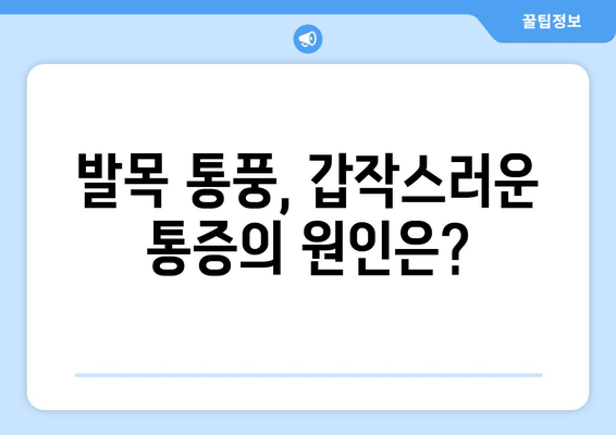 발목 통풍, 증상부터 원인, 예방까지| 통풍 완화를 위한 음식 가이드 | 발목 통풍, 통풍 증상, 통풍 원인, 통풍 예방 음식