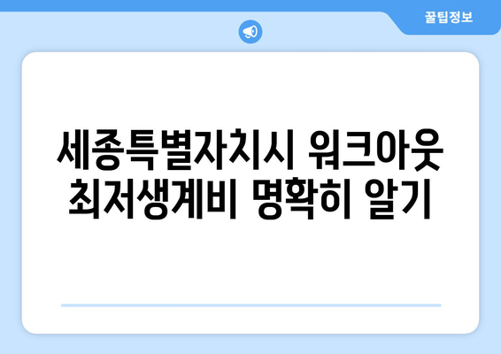 세종특별자치시 워크아웃 최저생계비 명확히 알기