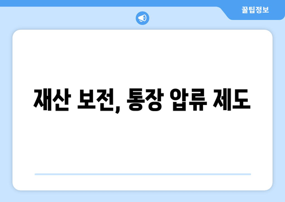 재산 보전, 통장 압류 제도