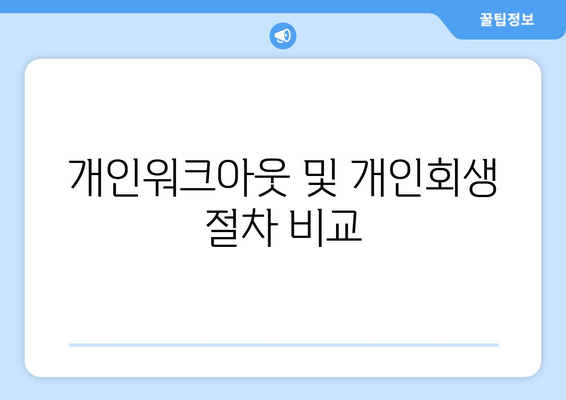 개인워크아웃 및 개인회생 절차 비교