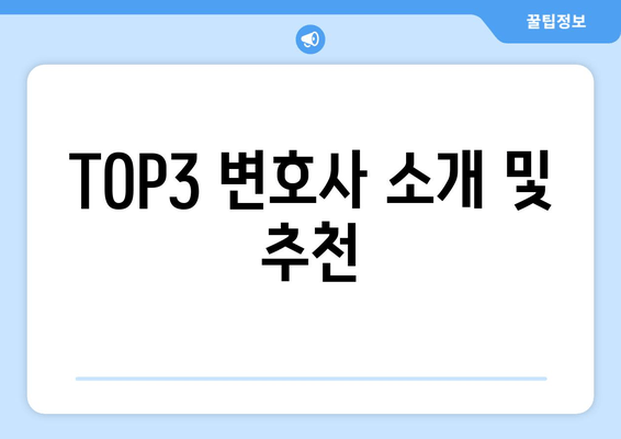 TOP3 변호사 소개 및 추천