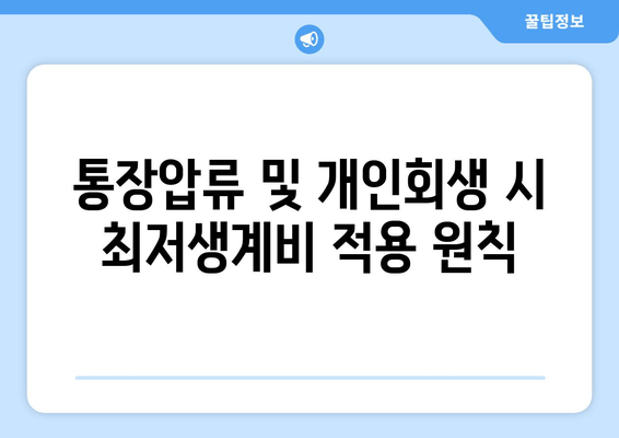 통장압류 및 개인회생 시 최저생계비 적용 원칙