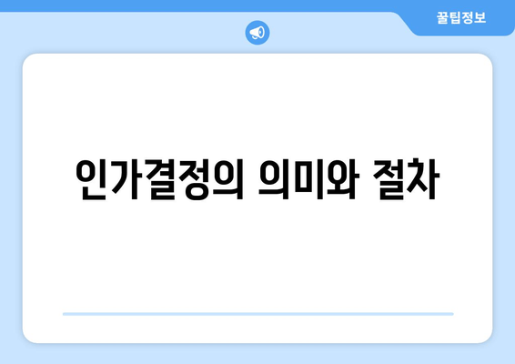 인가결정의 의미와 절차