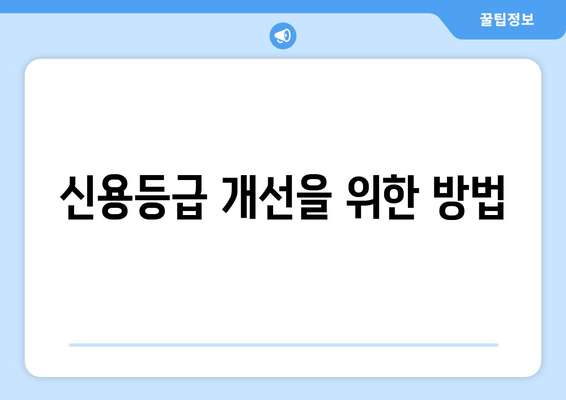 신용등급 개선을 위한 방법