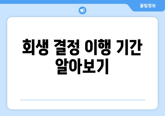 회생 결정 이행 기간 알아보기