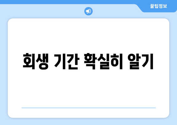 회생 기간 확실히 알기