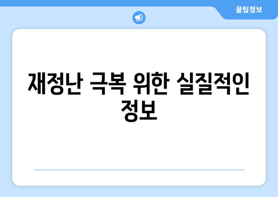 재정난 극복 위한 실질적인 정보