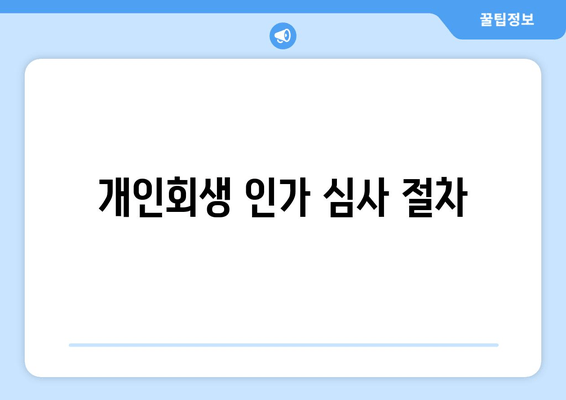 개인회생 인가 심사 절차