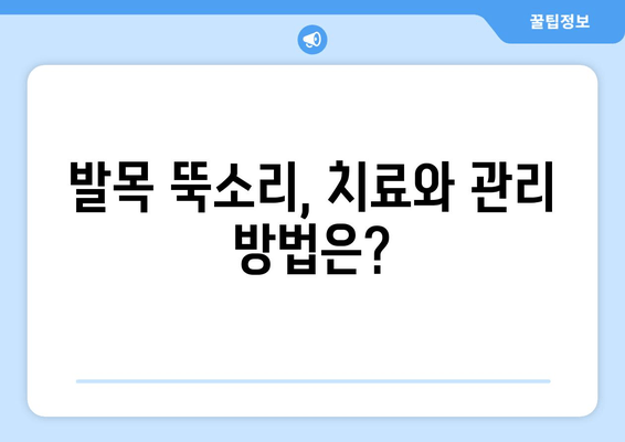 발목 뚝소리, 무시하면 안 되는 5가지 이유 | 발목 통증, 염좌, 인대 손상, 치료, 예방