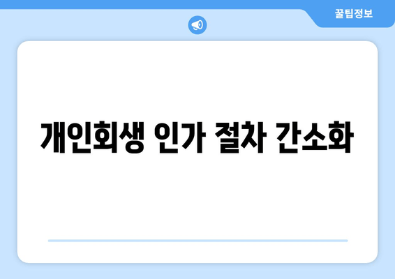 개인회생 인가 절차 간소화