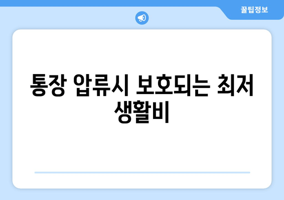 통장 압류시 보호되는 최저 생활비