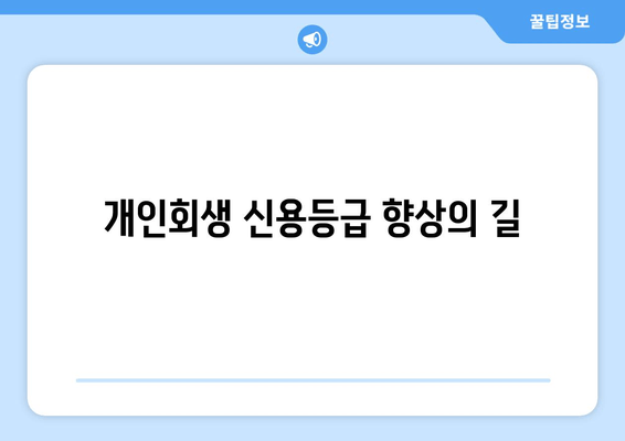 개인회생 신용등급 향상의 길