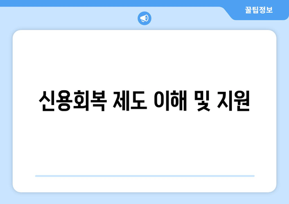 신용회복 제도 이해 및 지원