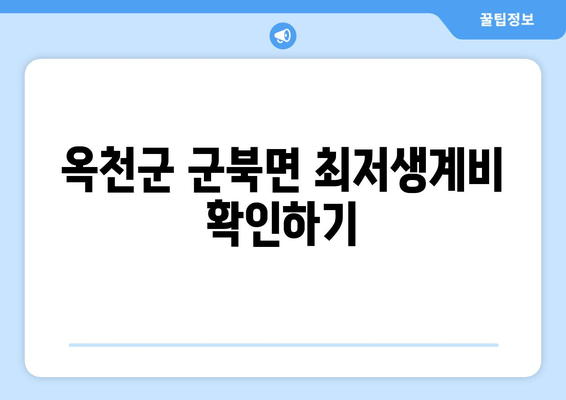 옥천군 군북면 최저생계비 확인하기