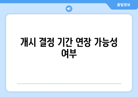 개시 결정 기간 연장 가능성 여부